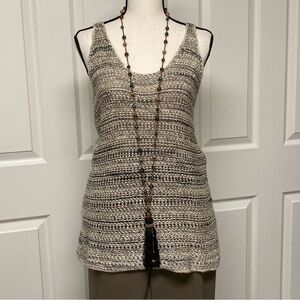 NWT Vince knit vest. Longer length. Size S/P.   Mix of tans, greys, and taupe.